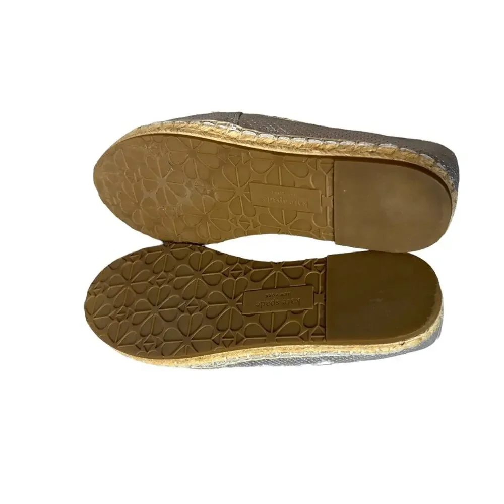 Kate Spade Gianna perforated silver espadrilles sz 7.5